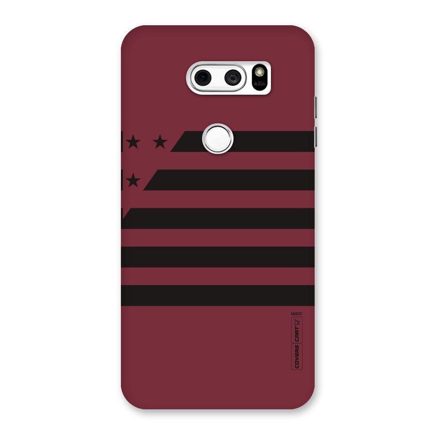 Maroon Star Striped Back Case for LG V30
