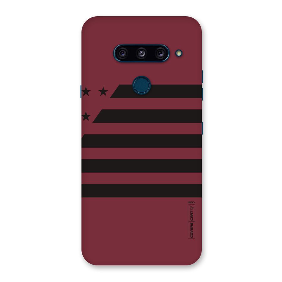 Maroon Star Striped Back Case for LG  V40 ThinQ