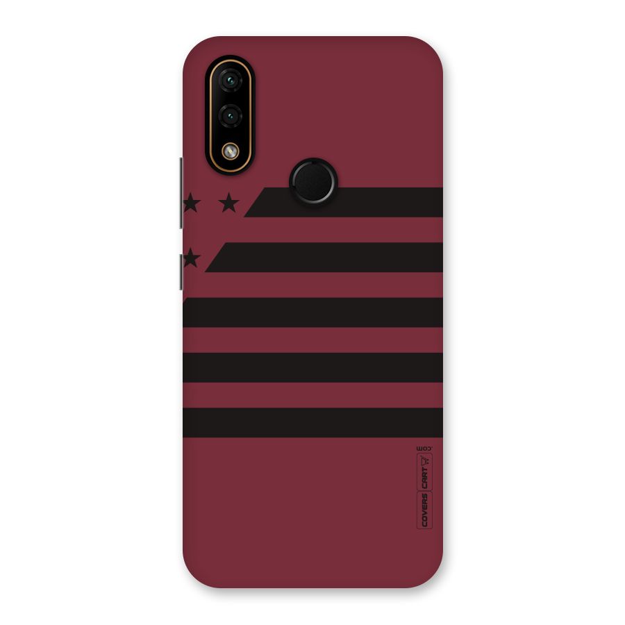 Maroon Star Striped Back Case for Lenovo A6 Note