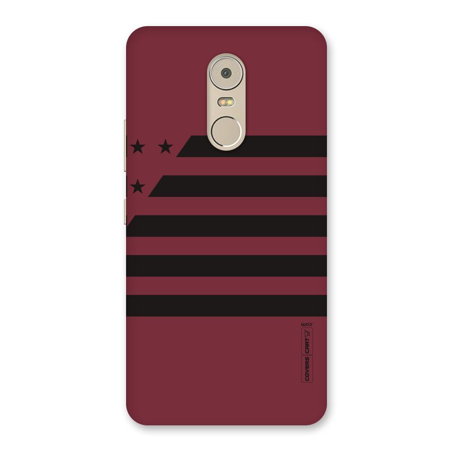 Maroon Star Striped Back Case for Lenovo K6 Note