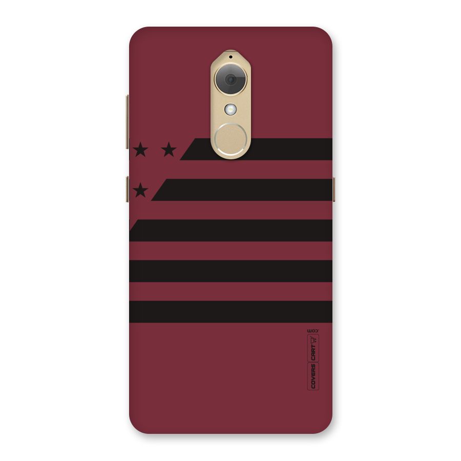 Maroon Star Striped Back Case for Lenovo K8