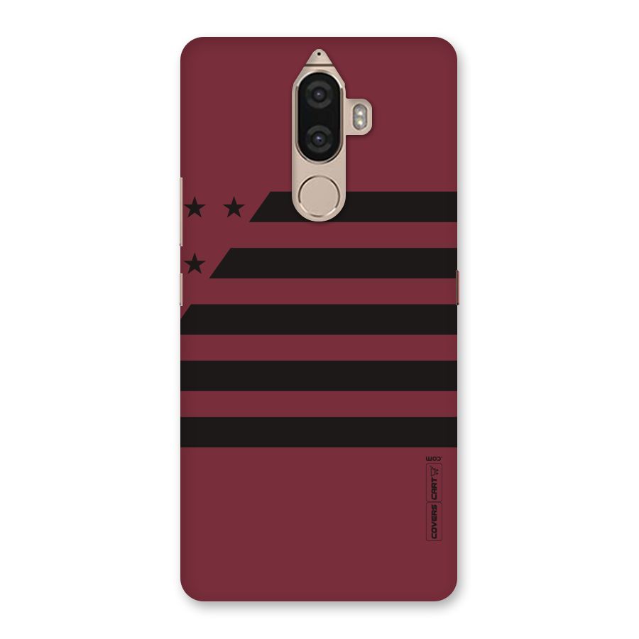 Maroon Star Striped Back Case for Lenovo K8 Note