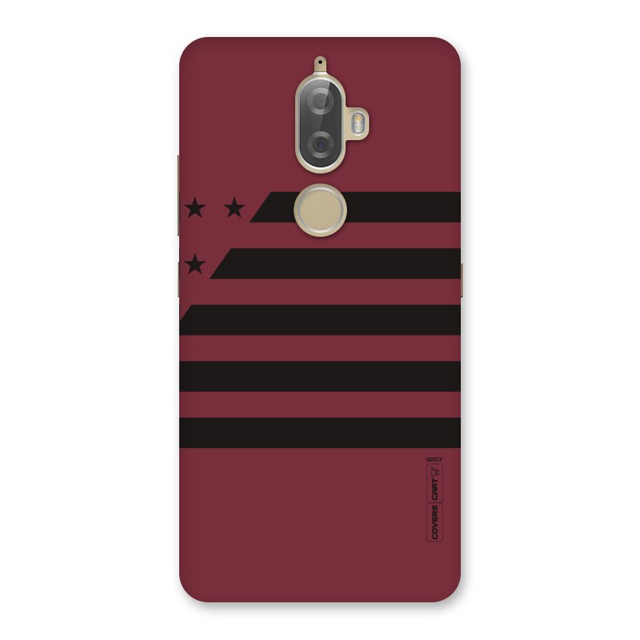 Maroon Star Striped Back Case for Lenovo K8 Plus
