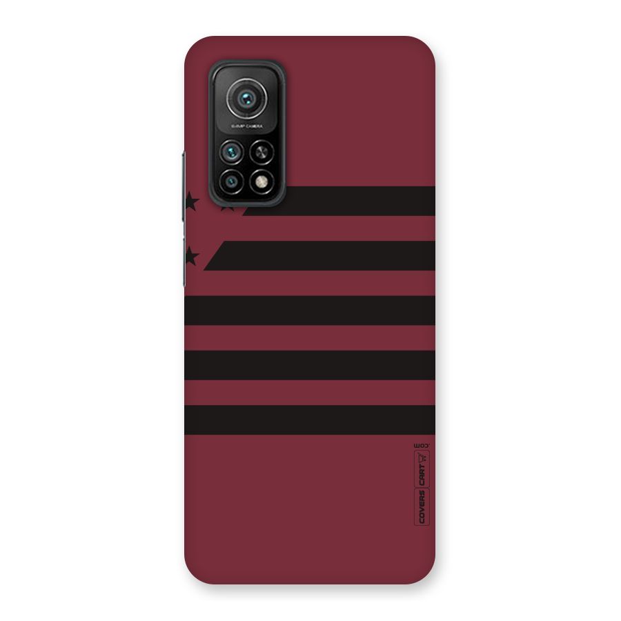 Maroon Star Striped Back Case for Mi 10T Pro 5G