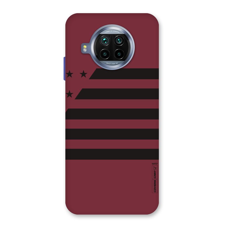 Maroon Star Striped Back Case for Mi 10i