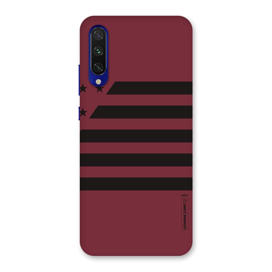 Maroon Star Striped Back Case for Mi A3