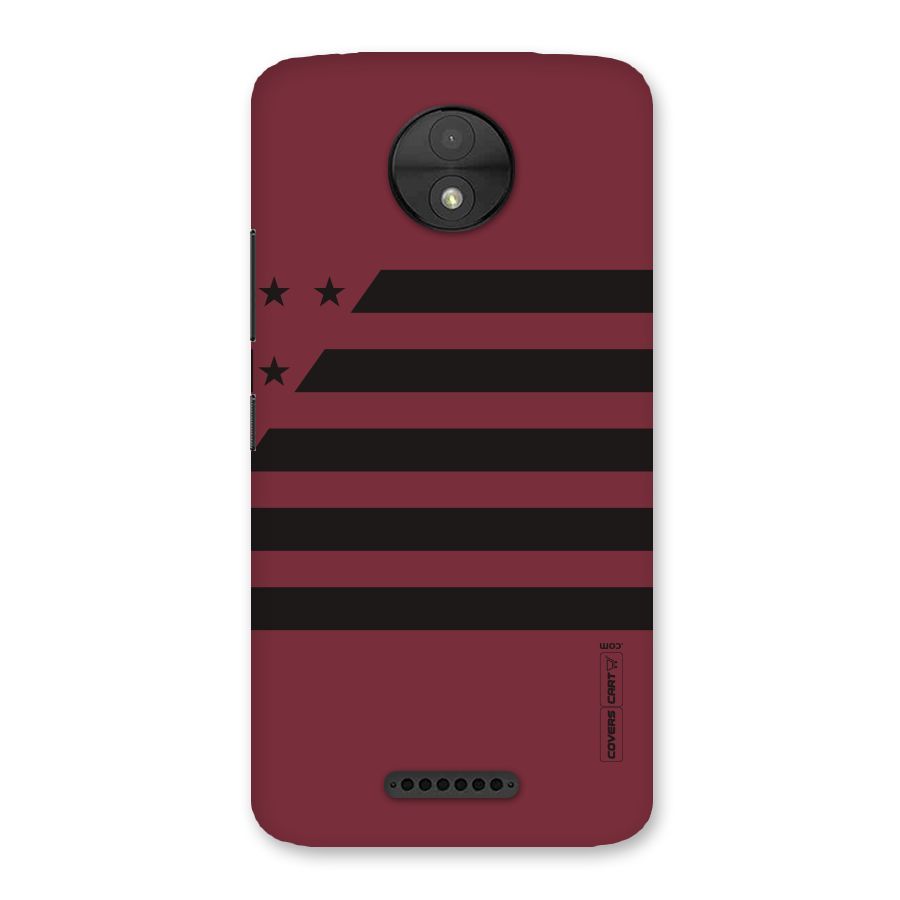 Maroon Star Striped Back Case for Moto C