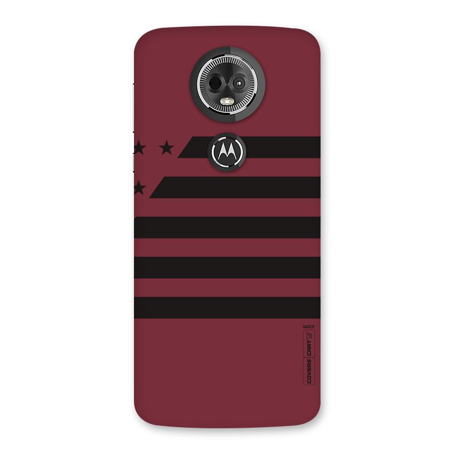 Maroon Star Striped Back Case for Moto E5 Plus