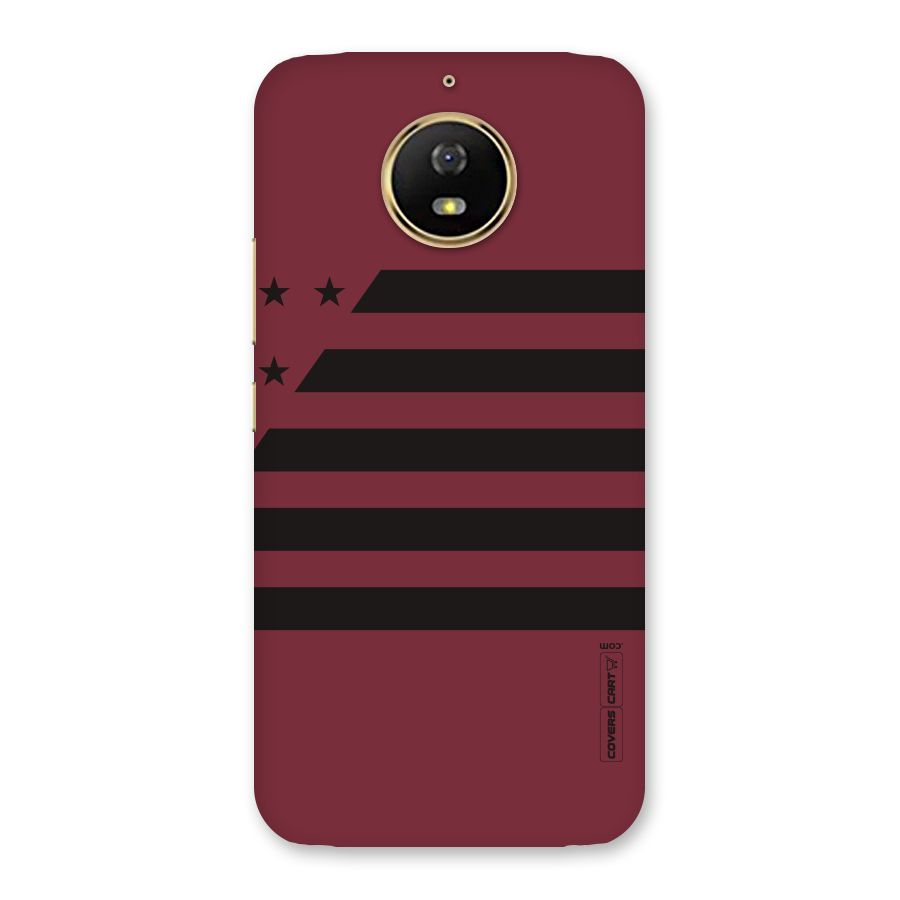 Maroon Star Striped Back Case for Moto G5s