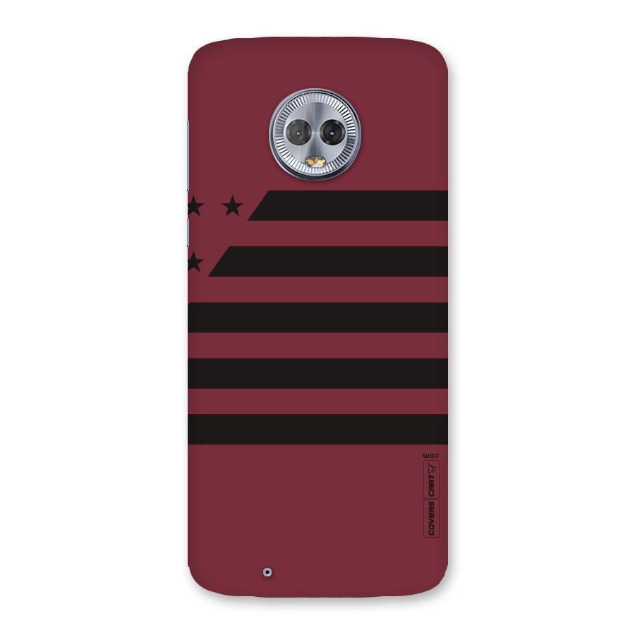 Maroon Star Striped Back Case for Moto G6