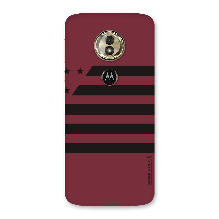 Maroon Star Striped Back Case for Moto G6 Play