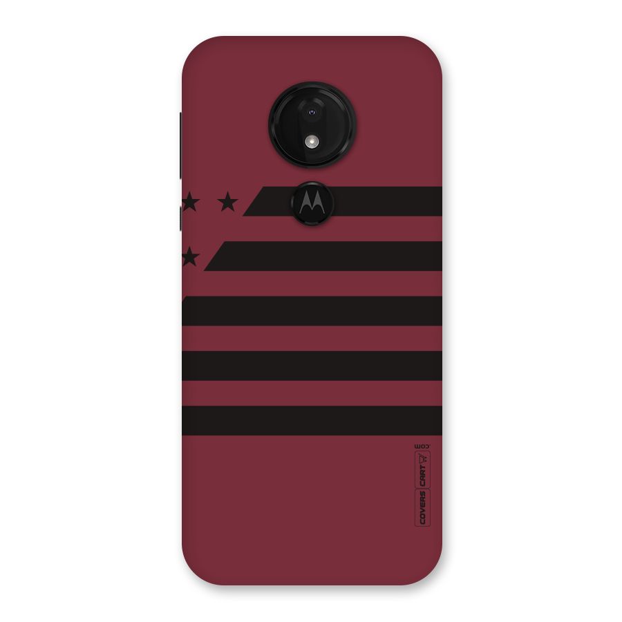 Maroon Star Striped Back Case for Moto G7 Power