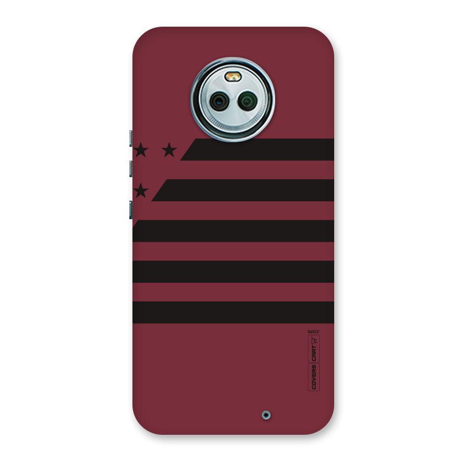 Maroon Star Striped Back Case for Moto X4