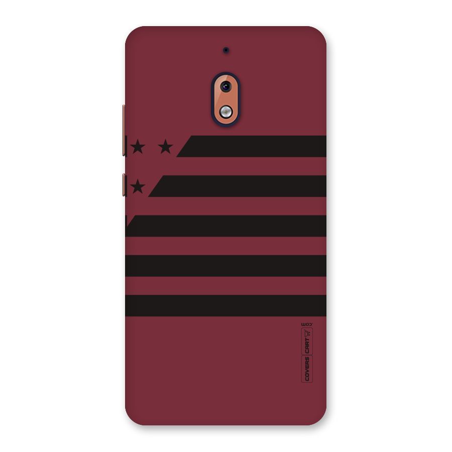 Maroon Star Striped Back Case for Nokia 2.1