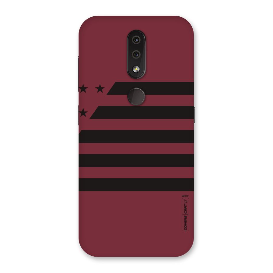 Maroon Star Striped Back Case for Nokia 4.2