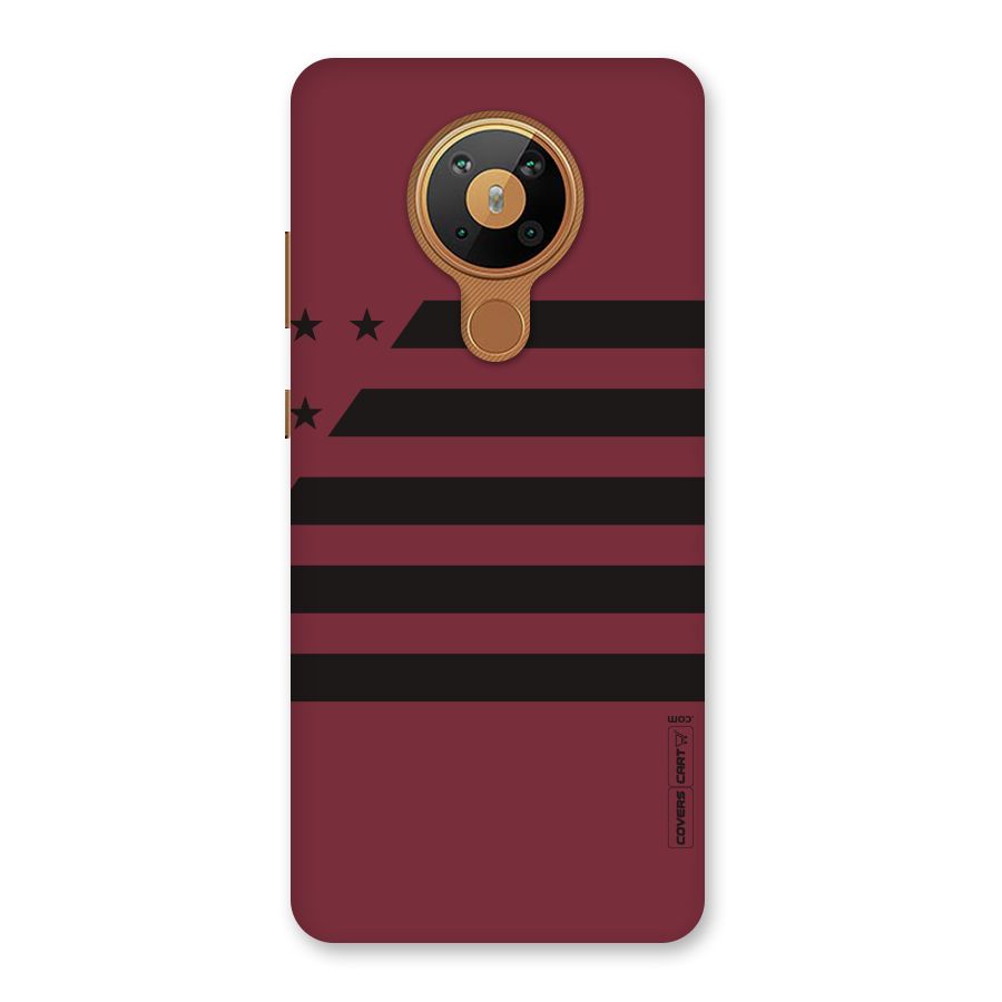 Maroon Star Striped Back Case for Nokia 5.3