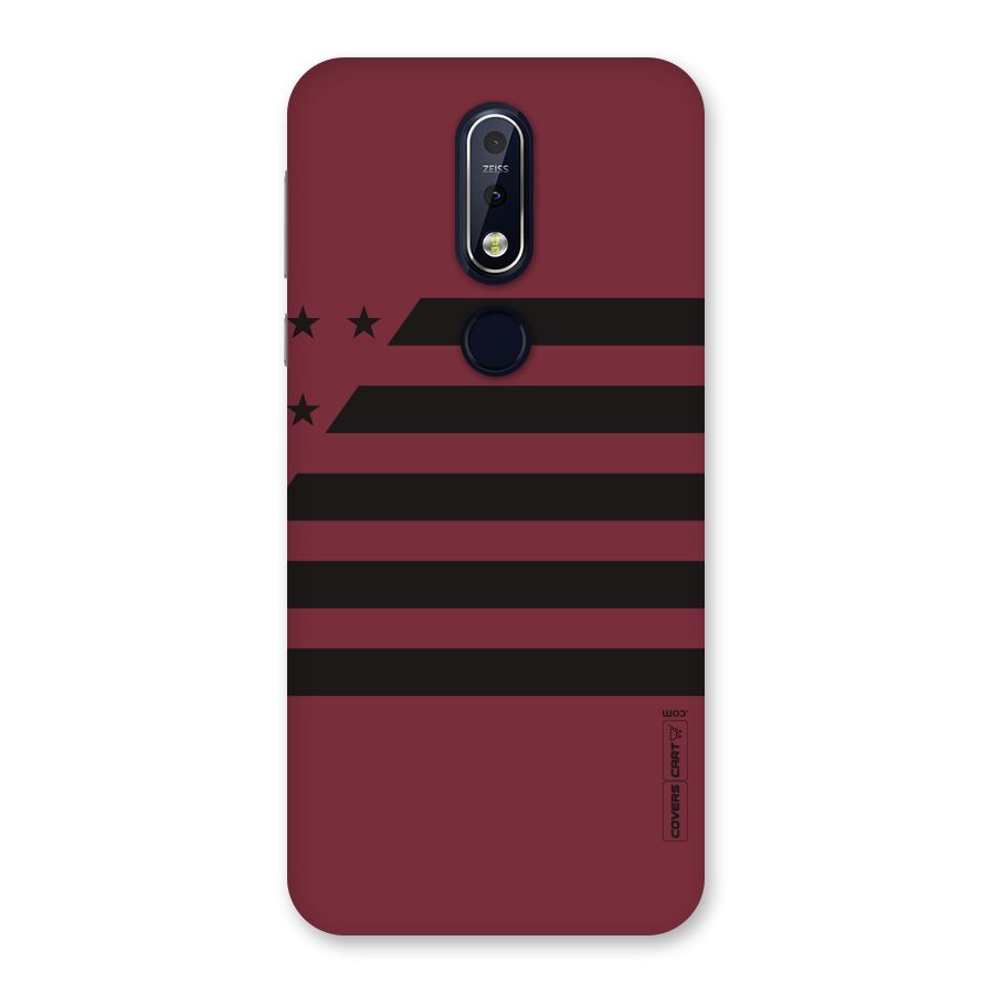 Maroon Star Striped Back Case for Nokia 7.1
