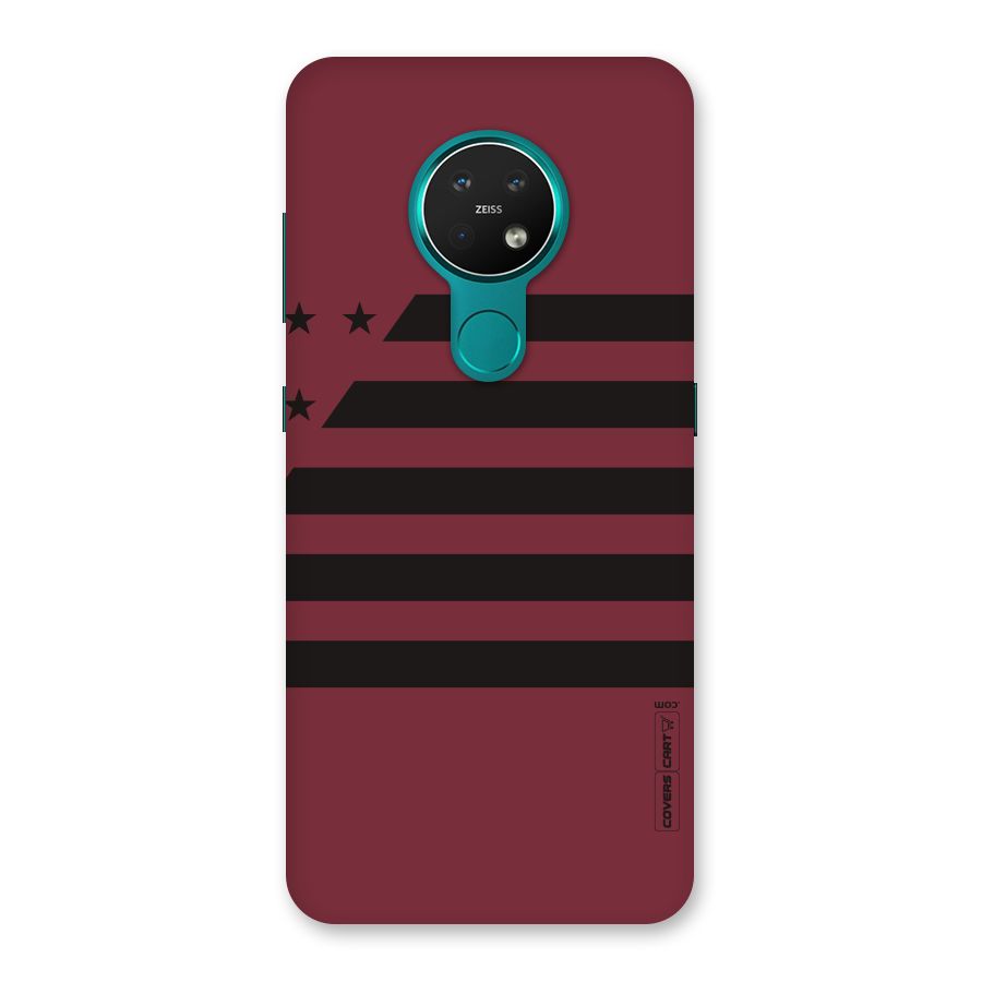 Maroon Star Striped Back Case for Nokia 7.2