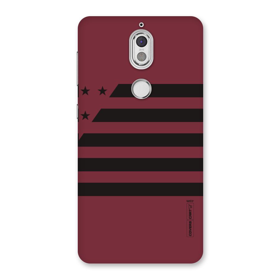 Maroon Star Striped Back Case for Nokia 7