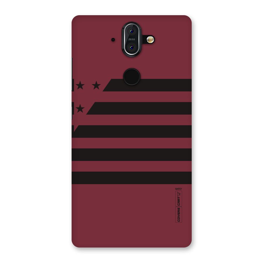 Maroon Star Striped Back Case for Nokia 8 Sirocco