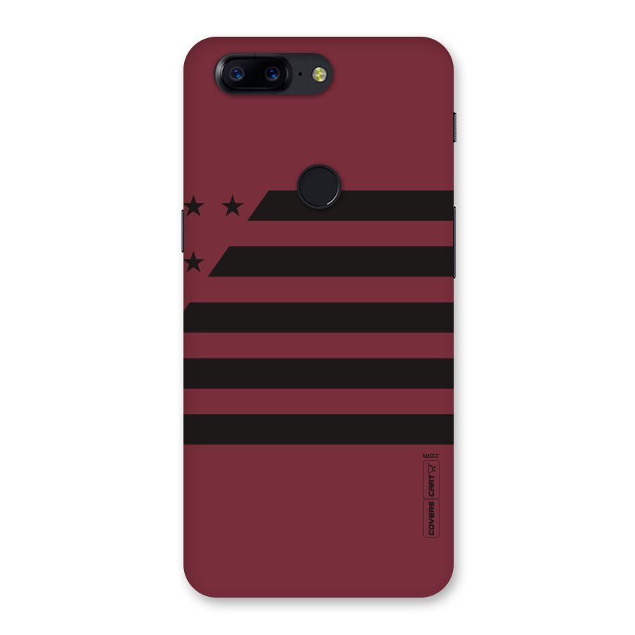 Maroon Star Striped Back Case for OnePlus 5T