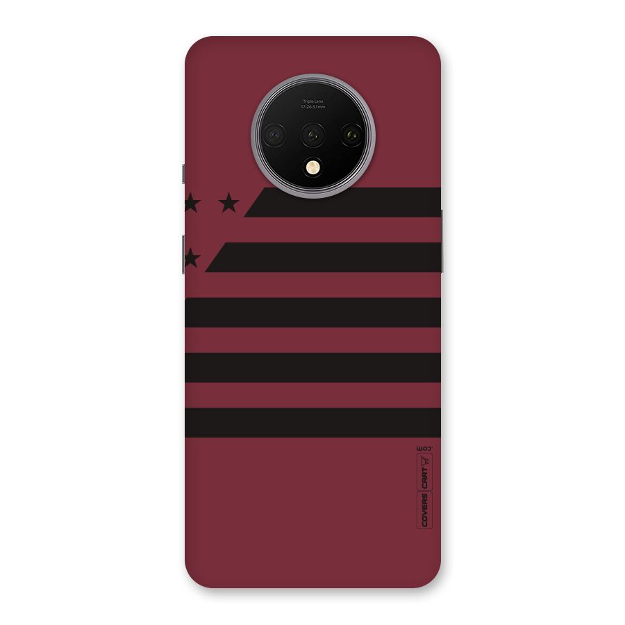 Maroon Star Striped Back Case for OnePlus 7T
