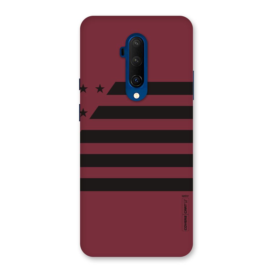 Maroon Star Striped Back Case for OnePlus 7T Pro