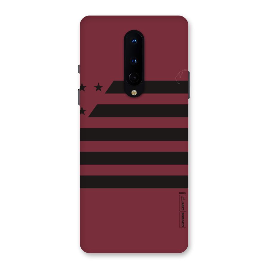 Maroon Star Striped Back Case for OnePlus 8