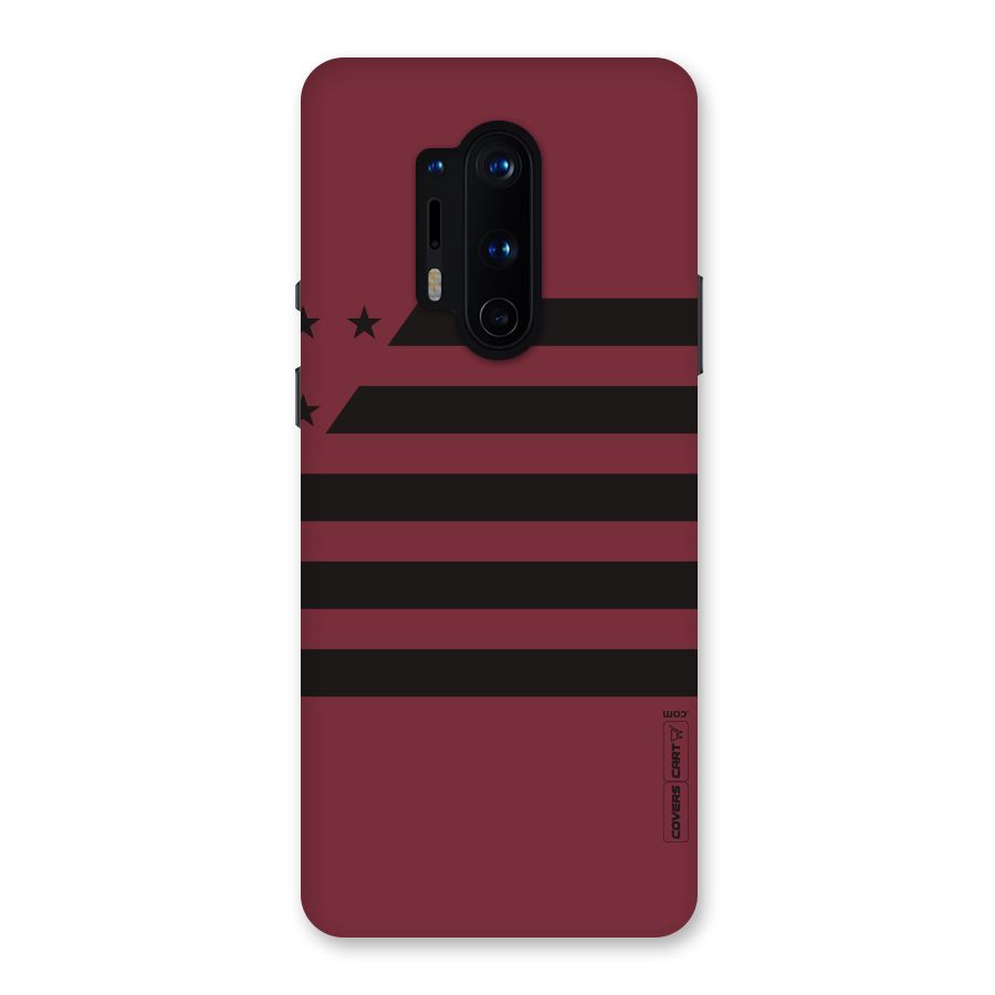 Maroon Star Striped Back Case for OnePlus 8 Pro