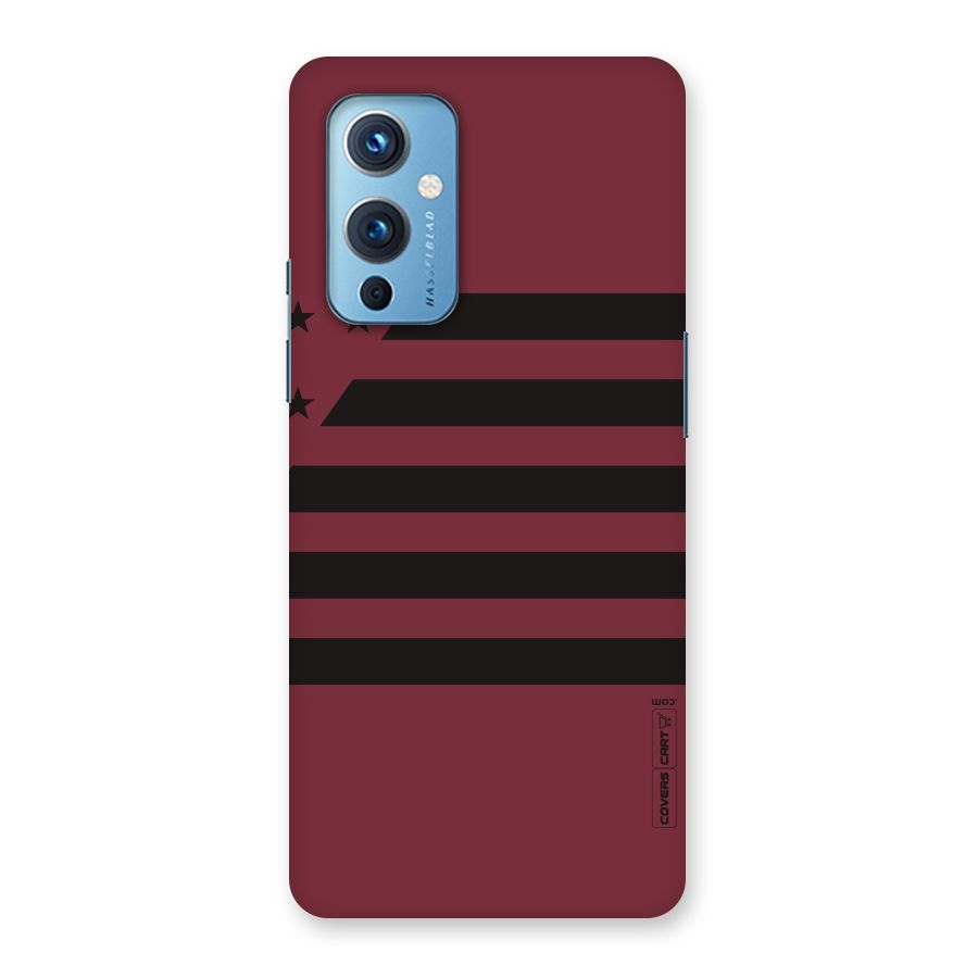 Maroon Star Striped Back Case for OnePlus 9