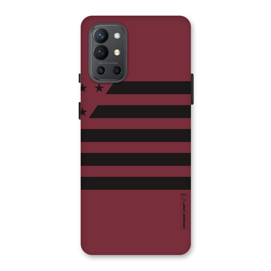 Maroon Star Striped Back Case for OnePlus 9R