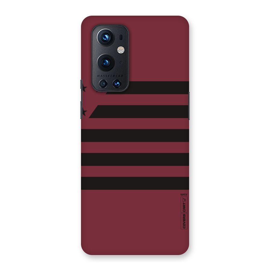Maroon Star Striped Back Case for OnePlus 9 Pro