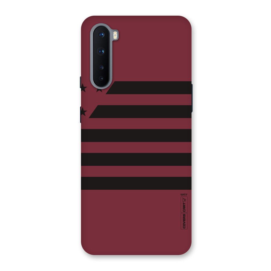 Maroon Star Striped Back Case for OnePlus Nord