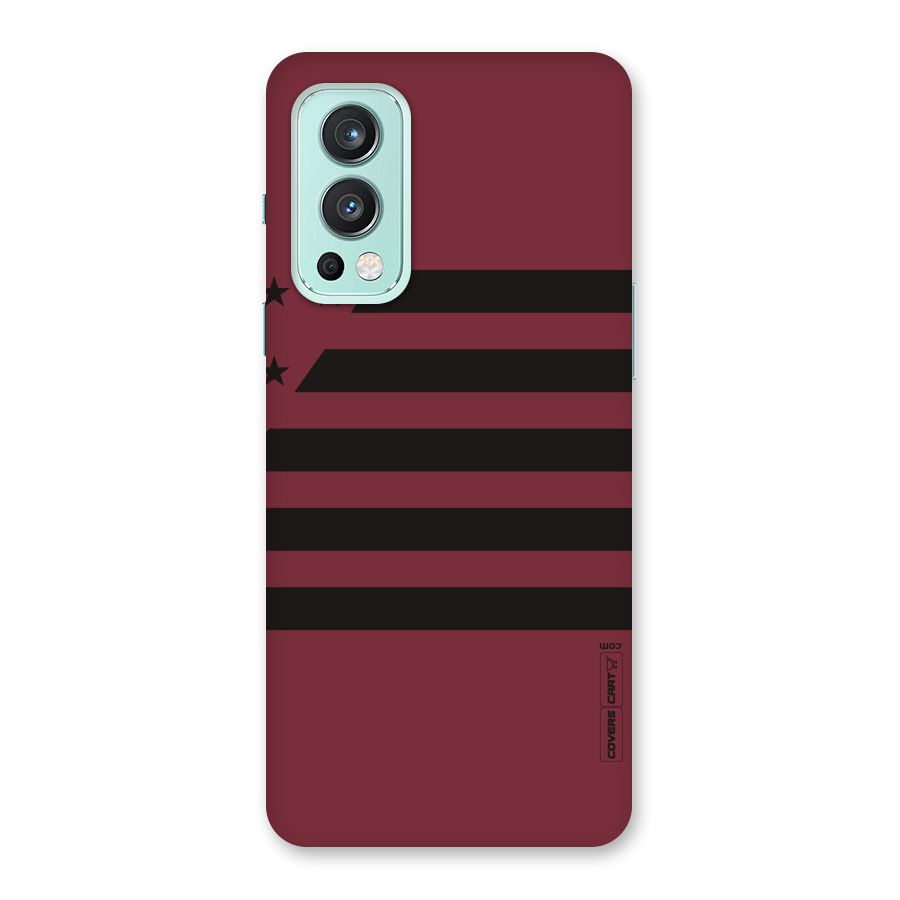 Maroon Star Striped Back Case for OnePlus Nord 2 5G
