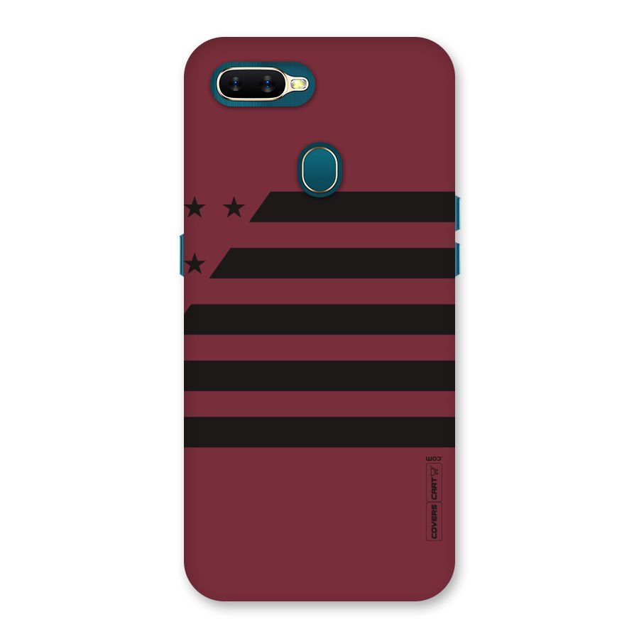 Maroon Star Striped Back Case for Oppo A11k