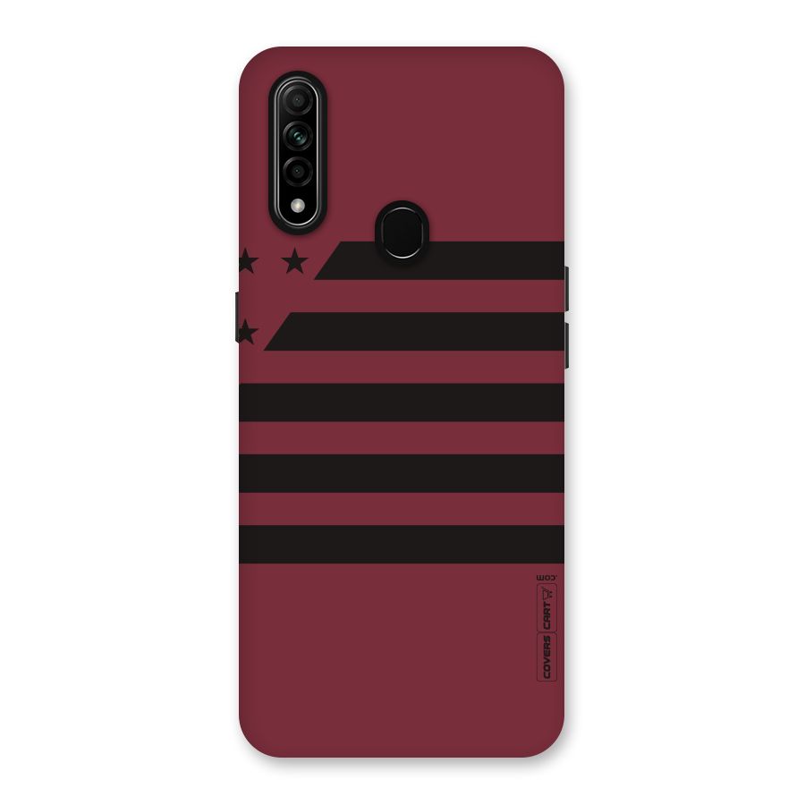 Maroon Star Striped Back Case for Oppo A31