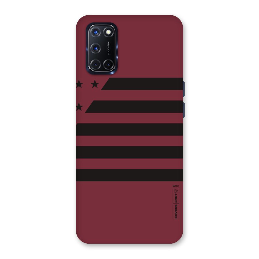 Maroon Star Striped Back Case for Oppo A52