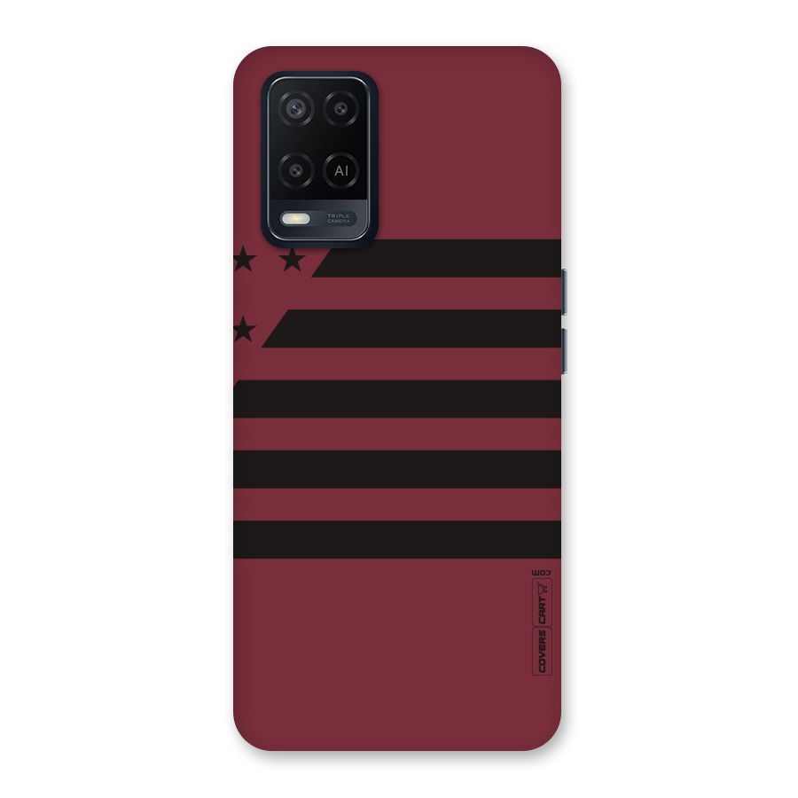 Maroon Star Striped Back Case for Oppo A54
