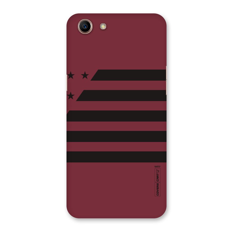 Maroon Star Striped Back Case for Oppo A83 (2018)