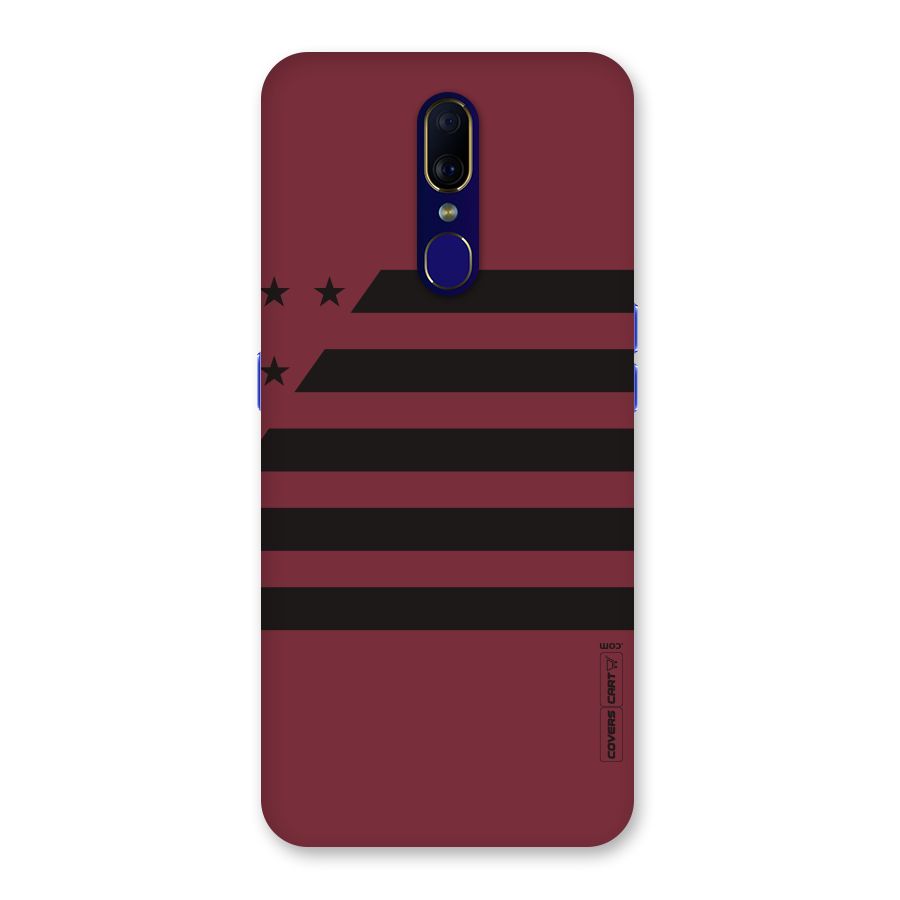 Maroon Star Striped Back Case for Oppo F11