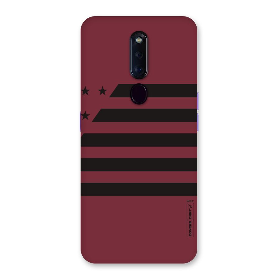 Maroon Star Striped Back Case for Oppo F11 Pro