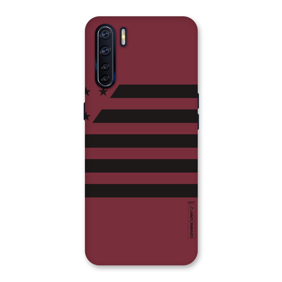 Maroon Star Striped Back Case for Oppo F15