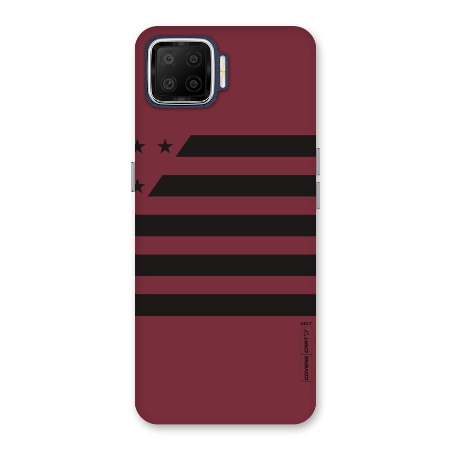Maroon Star Striped Back Case for Oppo F17