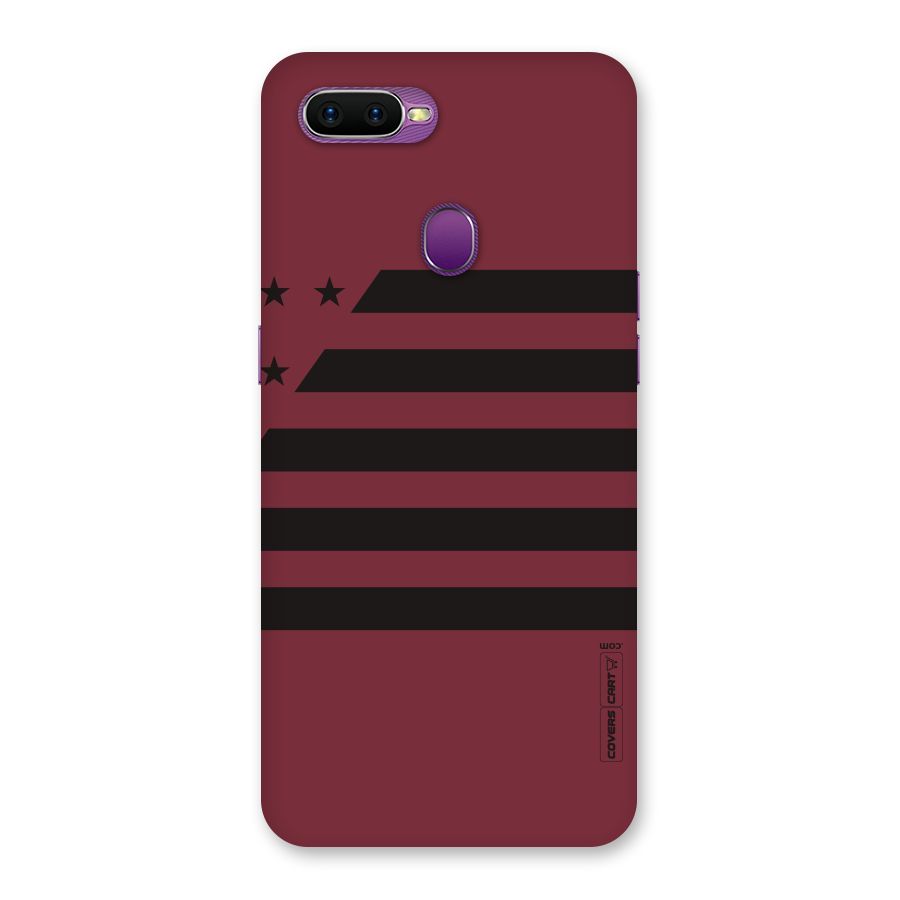 Maroon Star Striped Back Case for Oppo F9