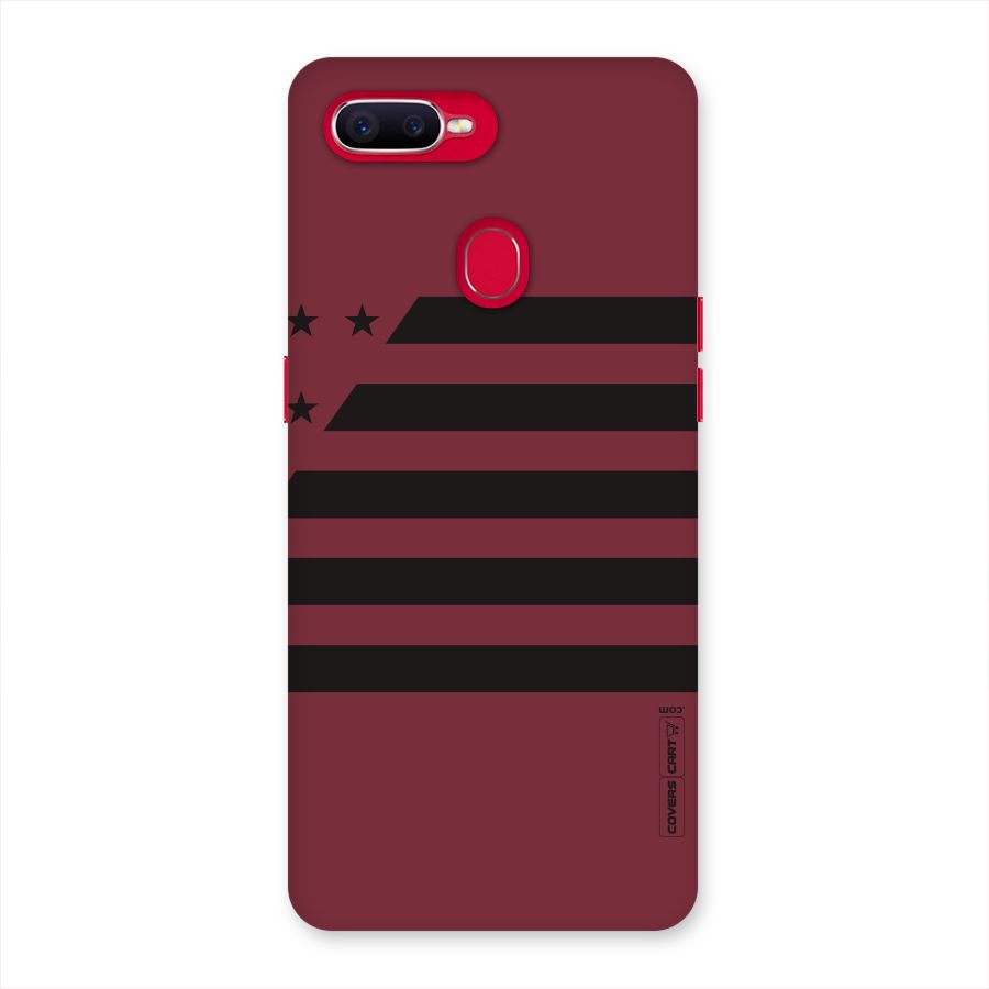 Maroon Star Striped Back Case for Oppo F9 Pro