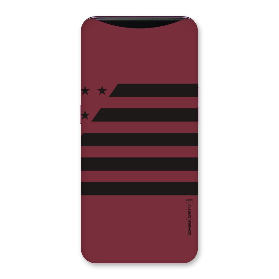 Maroon Star Striped Back Case for Oppo Find X