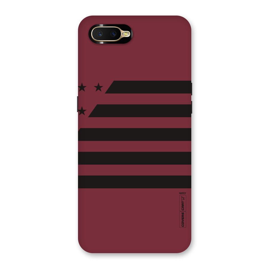 Maroon Star Striped Back Case for Oppo K1