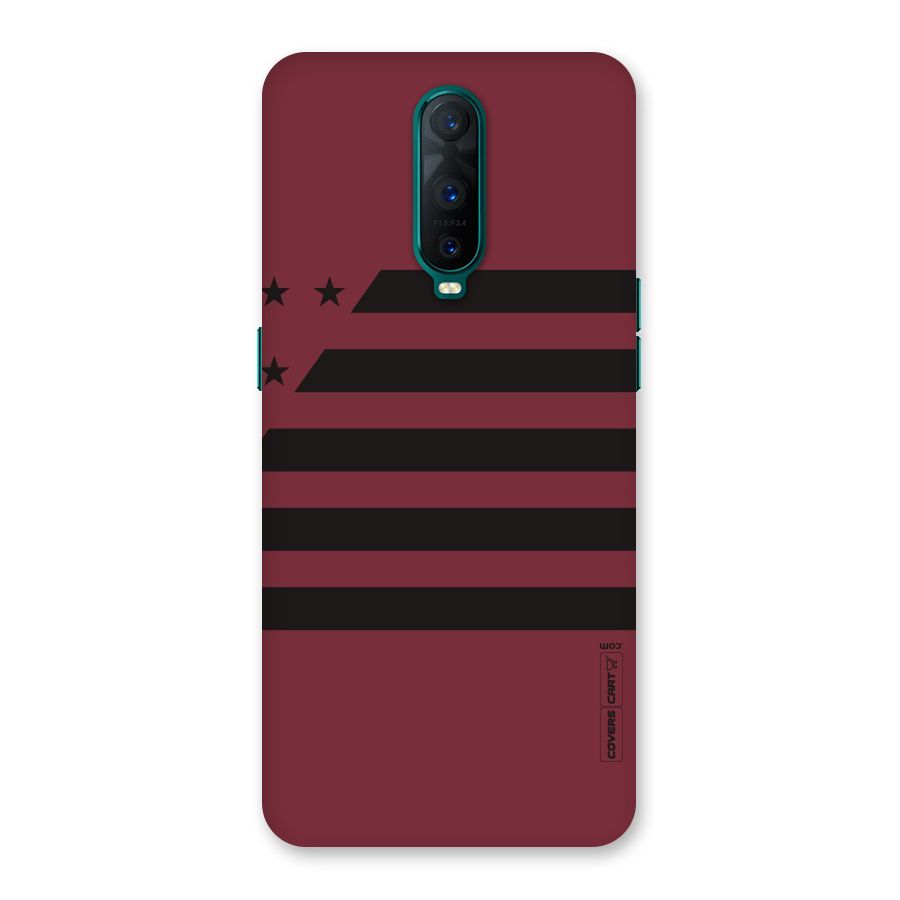 Maroon Star Striped Back Case for Oppo R17 Pro