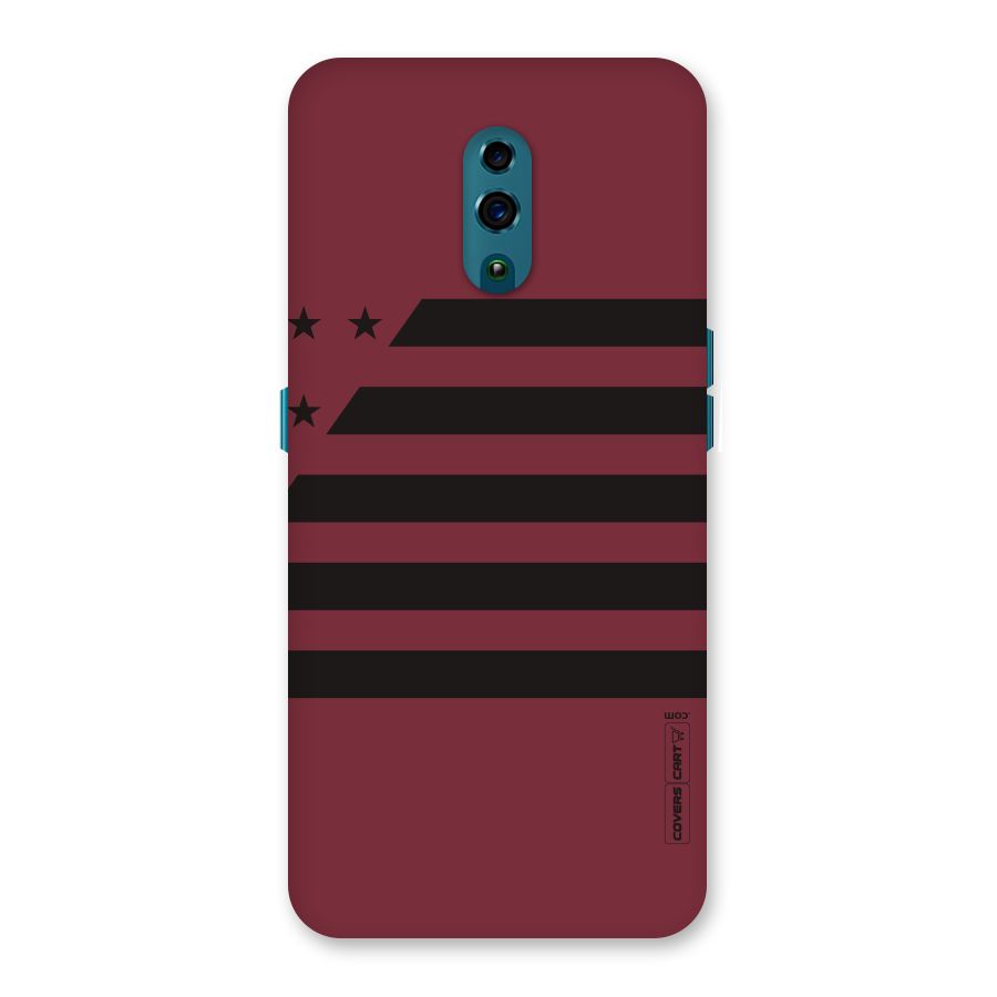 Maroon Star Striped Back Case for Oppo Reno