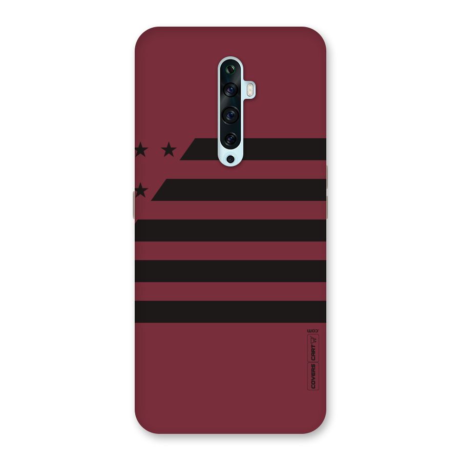 Maroon Star Striped Back Case for Oppo Reno2 F